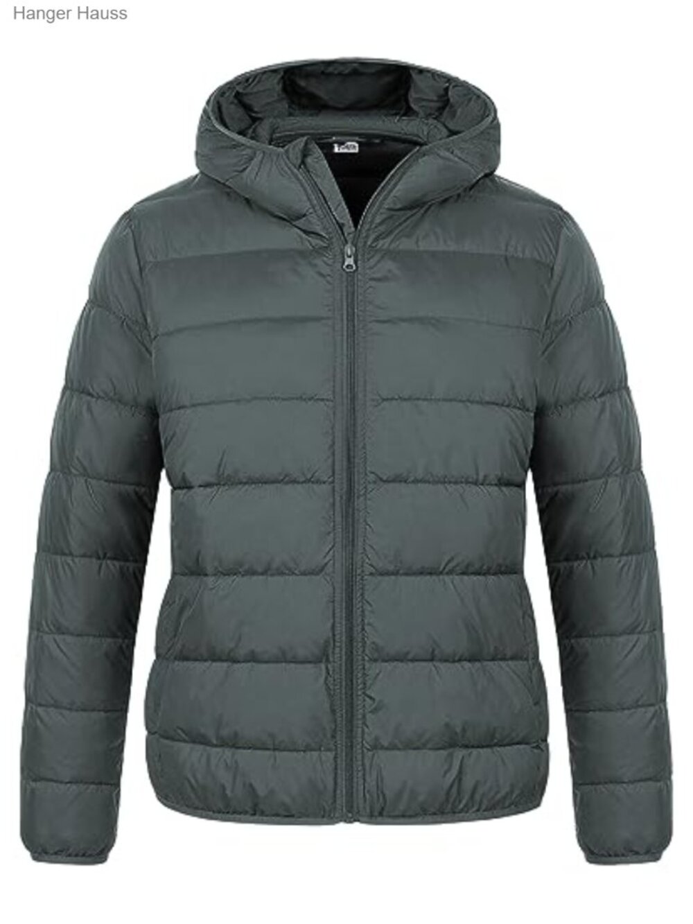 Plus Size Lightweight Puffer Jacket Hooded Packable Quilted Water Repellent